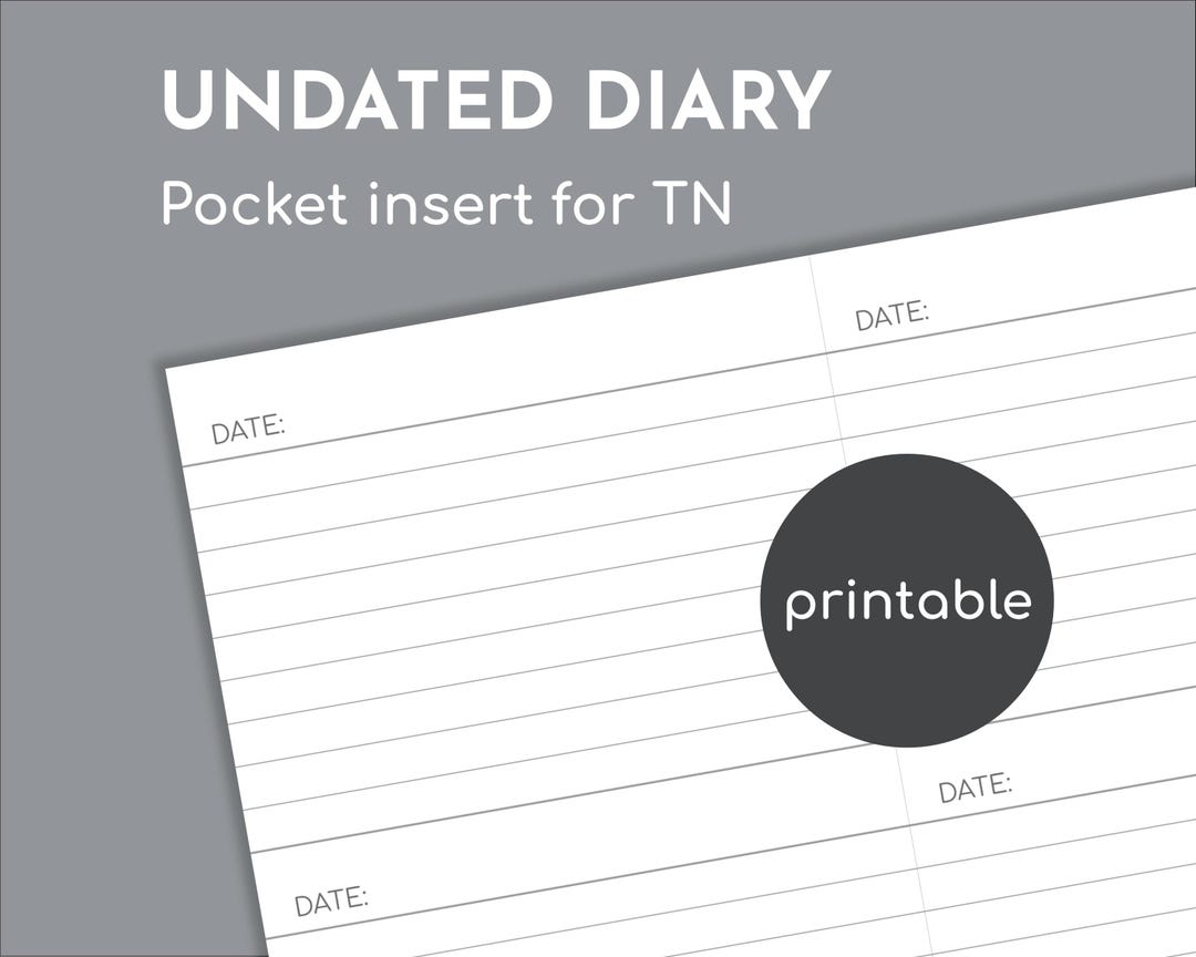 Daily Undated Planner, Printable Pocket Size Insert for TN - Etsy