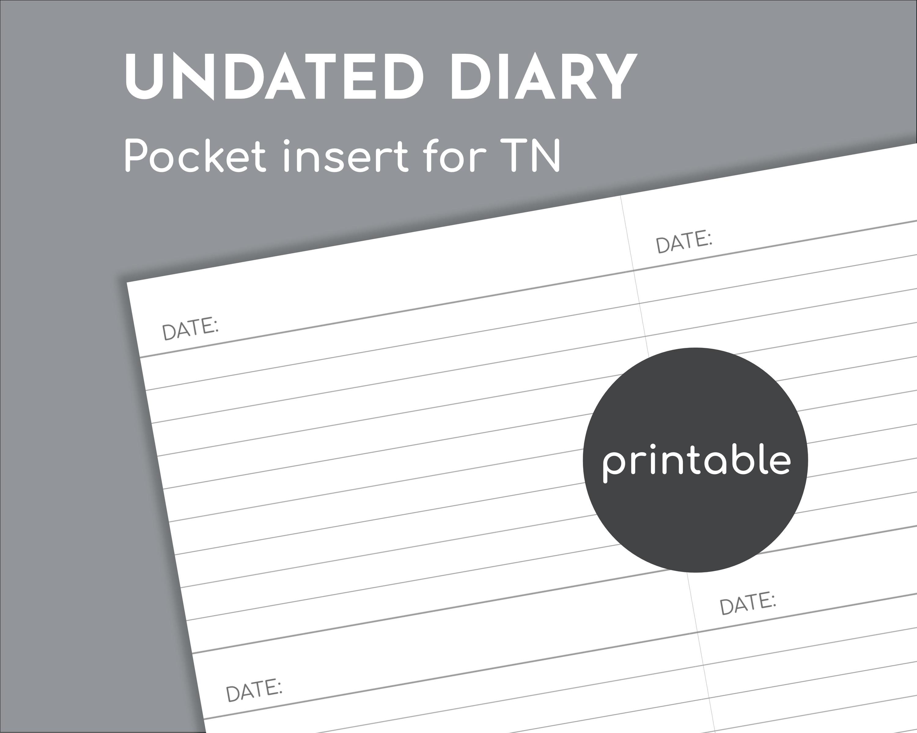Daily Undated Planner, Printable Pocket Size Insert for TN - Etsy
