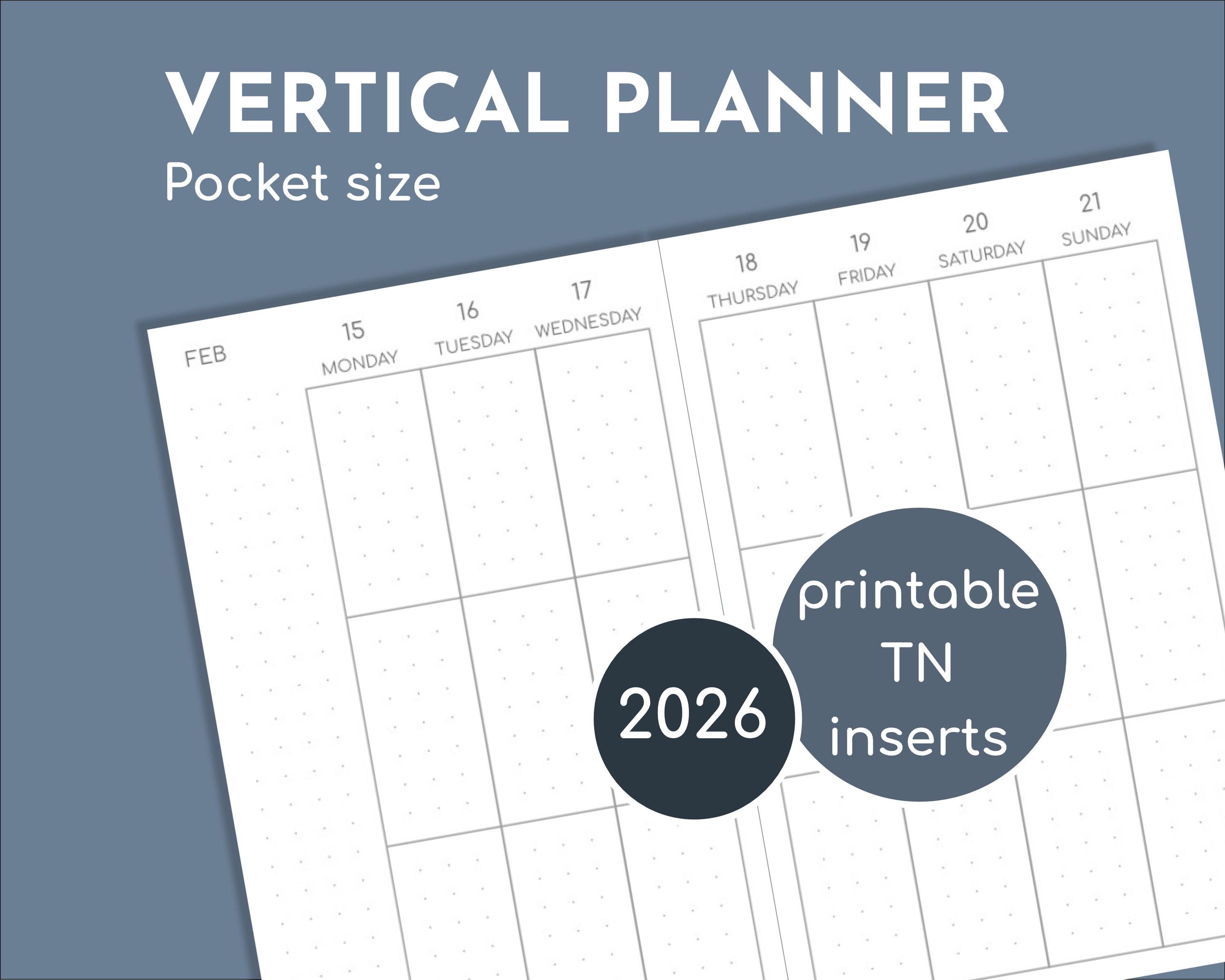 2026 Small Weekly Planner With Vertical Layout, Pocket Size Travelers ...