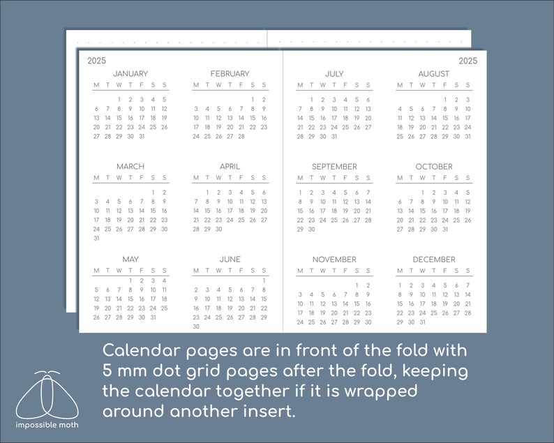 Small Calendar 20242026 Printable Planner Insert for Etsy