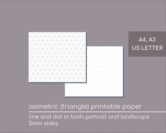 triangle printable paper with 5mm dot and line grid etsy