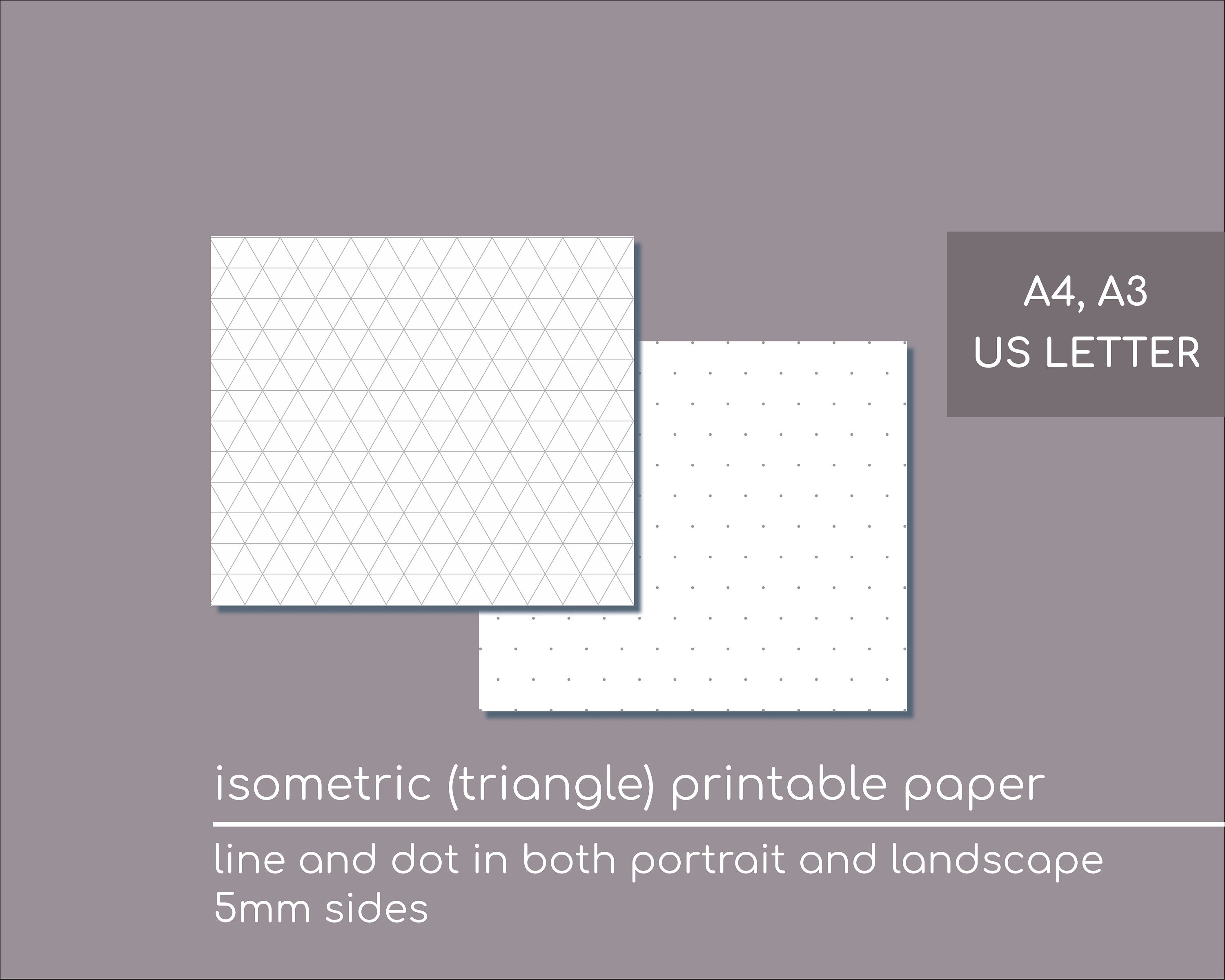 triangle printable paper with 5mm dot and line grid etsy