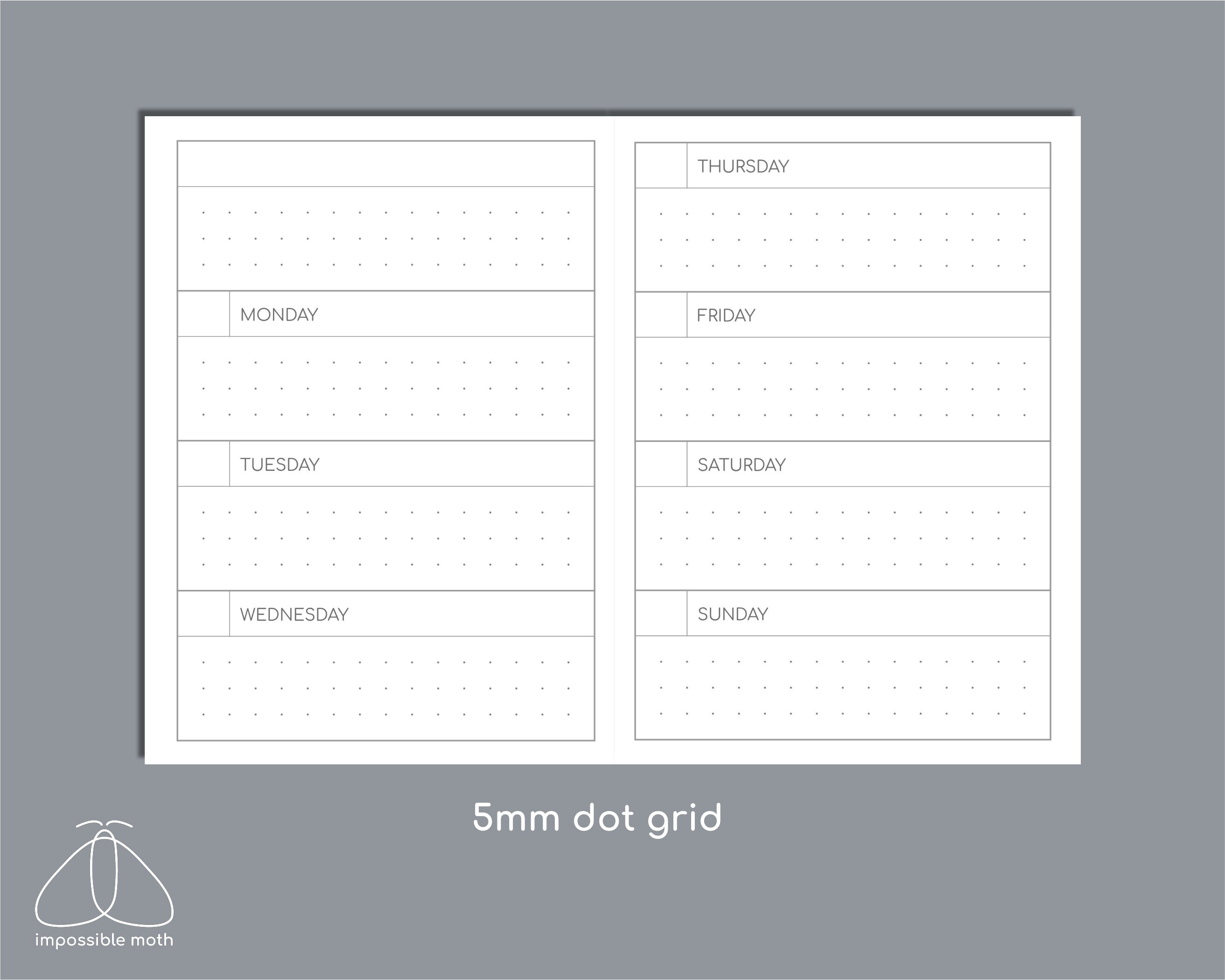 Undated Small Weekly Planner, Printable Passport Size Travelers Insert ...