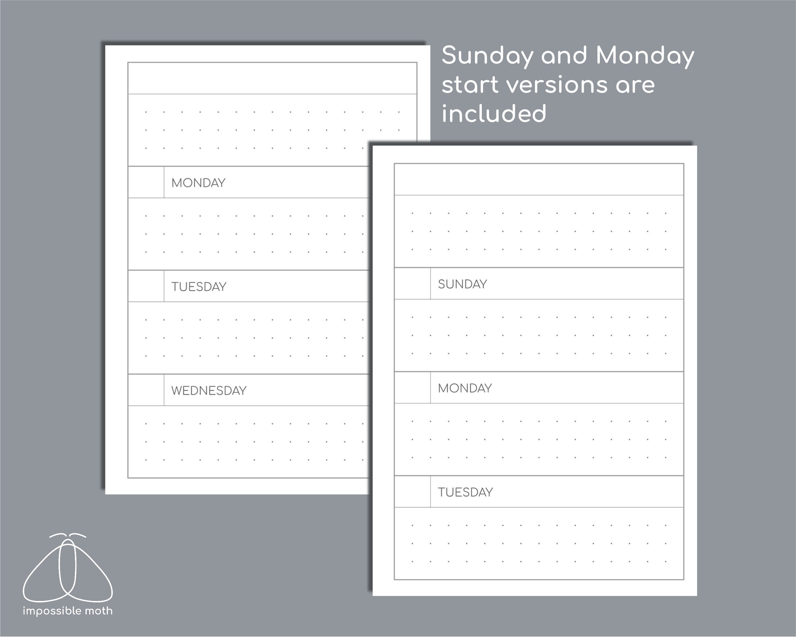 Undated Small Weekly Planner, Printable Passport Size Travelers Insert ...