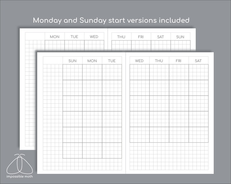 Undated Monthly Planner Printable Passport TN Size Insert - Etsy
