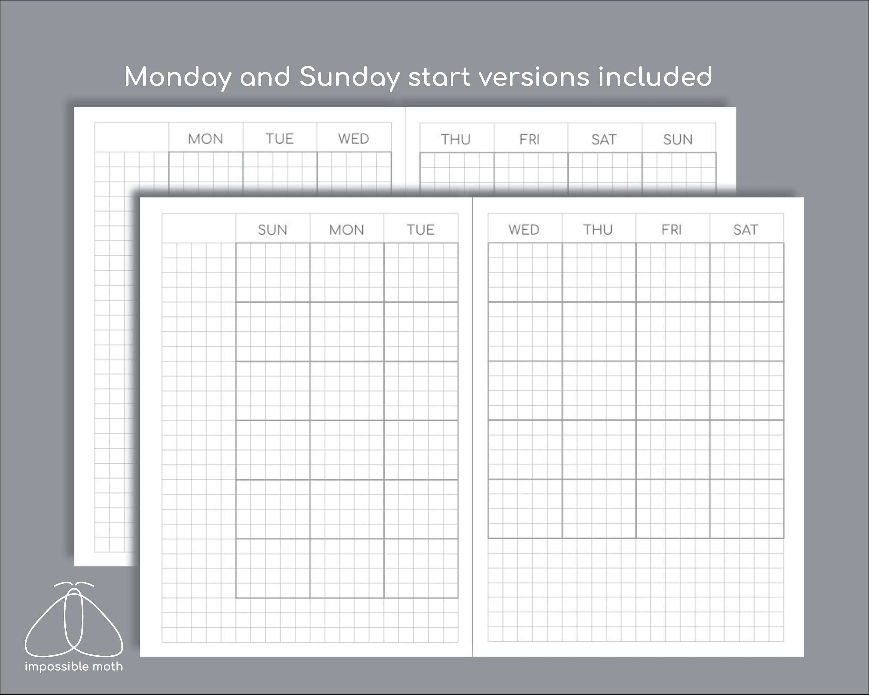 Undated Monthly Planner Printable Passport TN Size Insert - Etsy