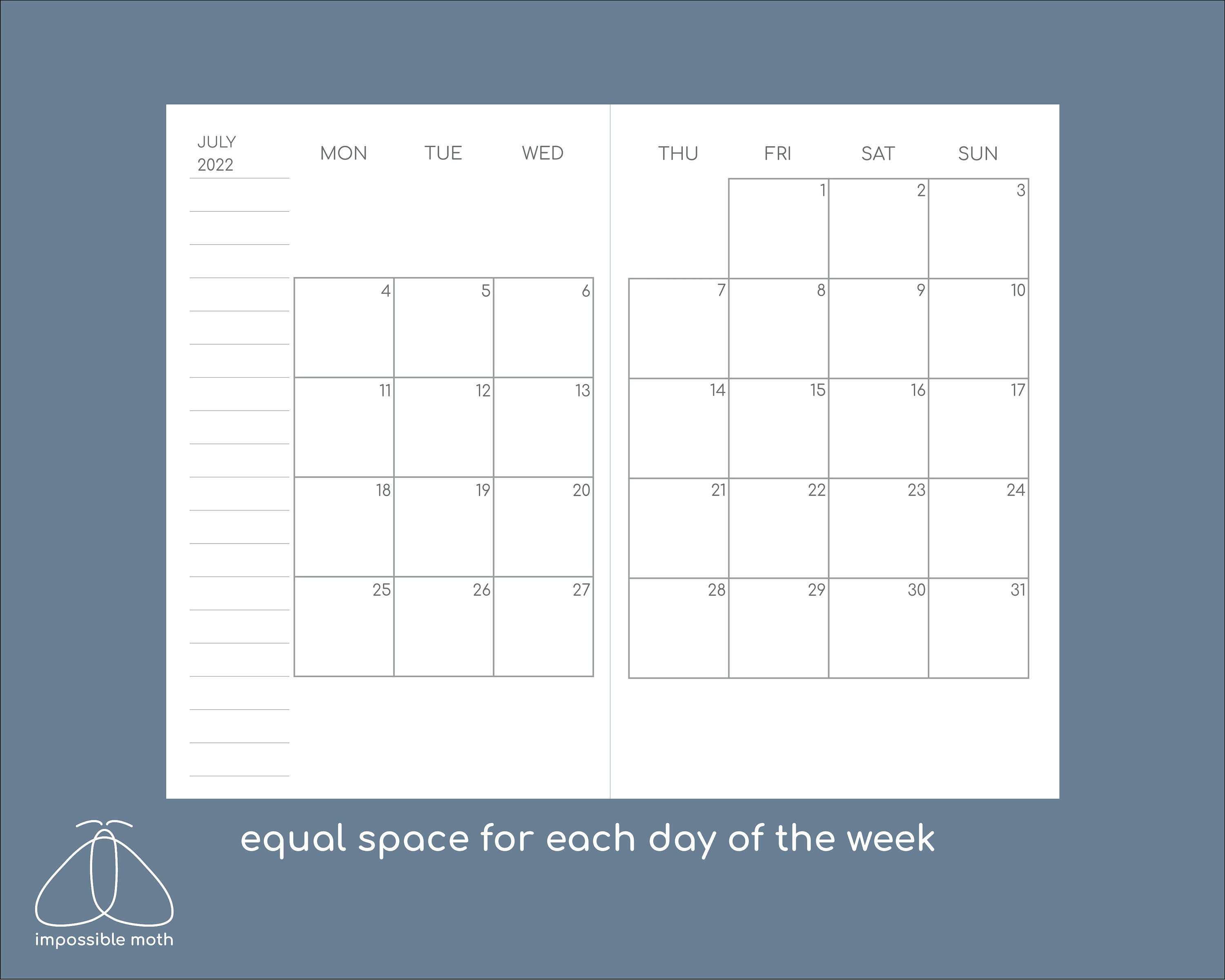 Monthly Pocket Calendar 2024 Printable Travelers Insert, 3.5x5.5in