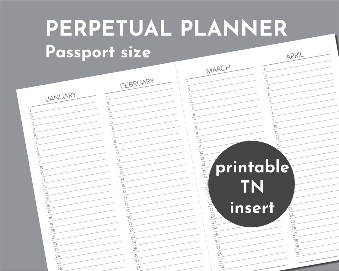 Vertical Undated Planner, Printable Passport Size Travelers Insert - Etsy