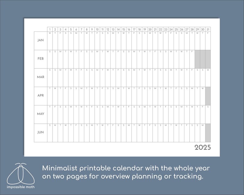 2025 Year Overview 2 Page Printable Calendar 6 Months Per Page Yearly 2025 year overview 2 page printable calendar 6 months per page yearly