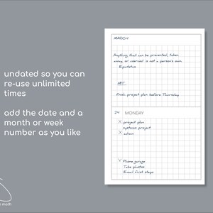 Undated Small Weekly Planner, Printable Pocket Size Inserts for TN ...