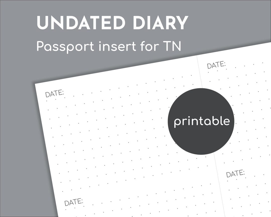 Undated Daily Planner Printable Insert for Passport Size TN - Etsy