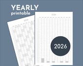 2026 yearly printable calendar, portrait wall planner