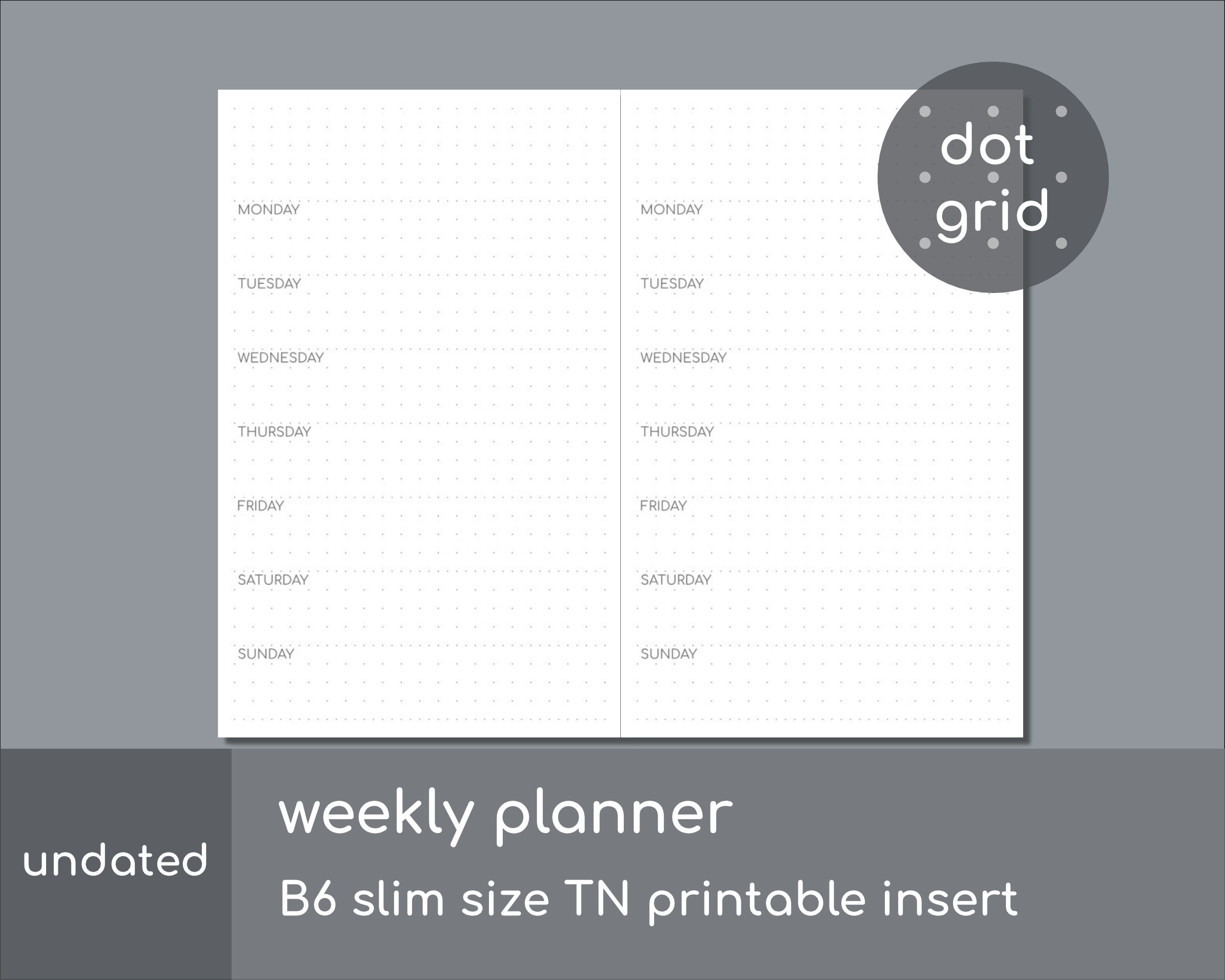Paper &amp; Party Supplies printable planner B6 inserts for travelers ...