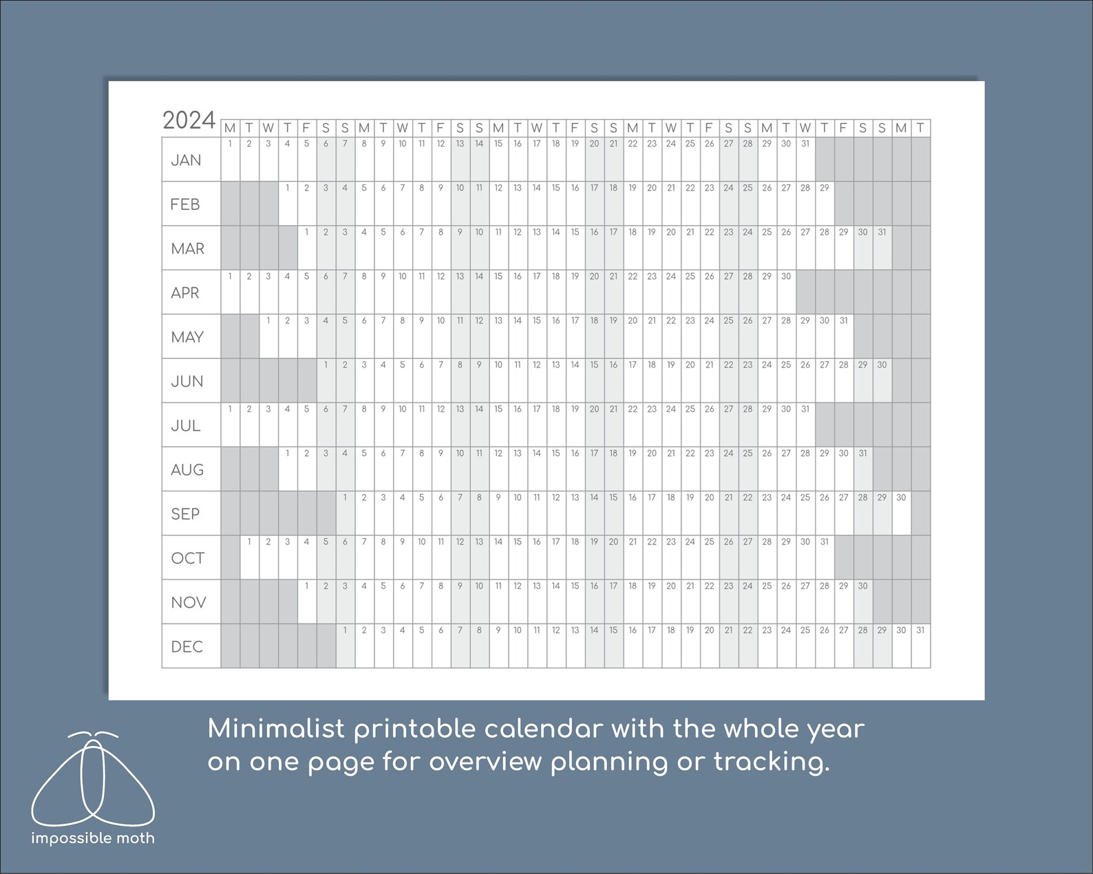 2024 Yearly Planner Printable Year Overview Yearly Tracker - Etsy UK