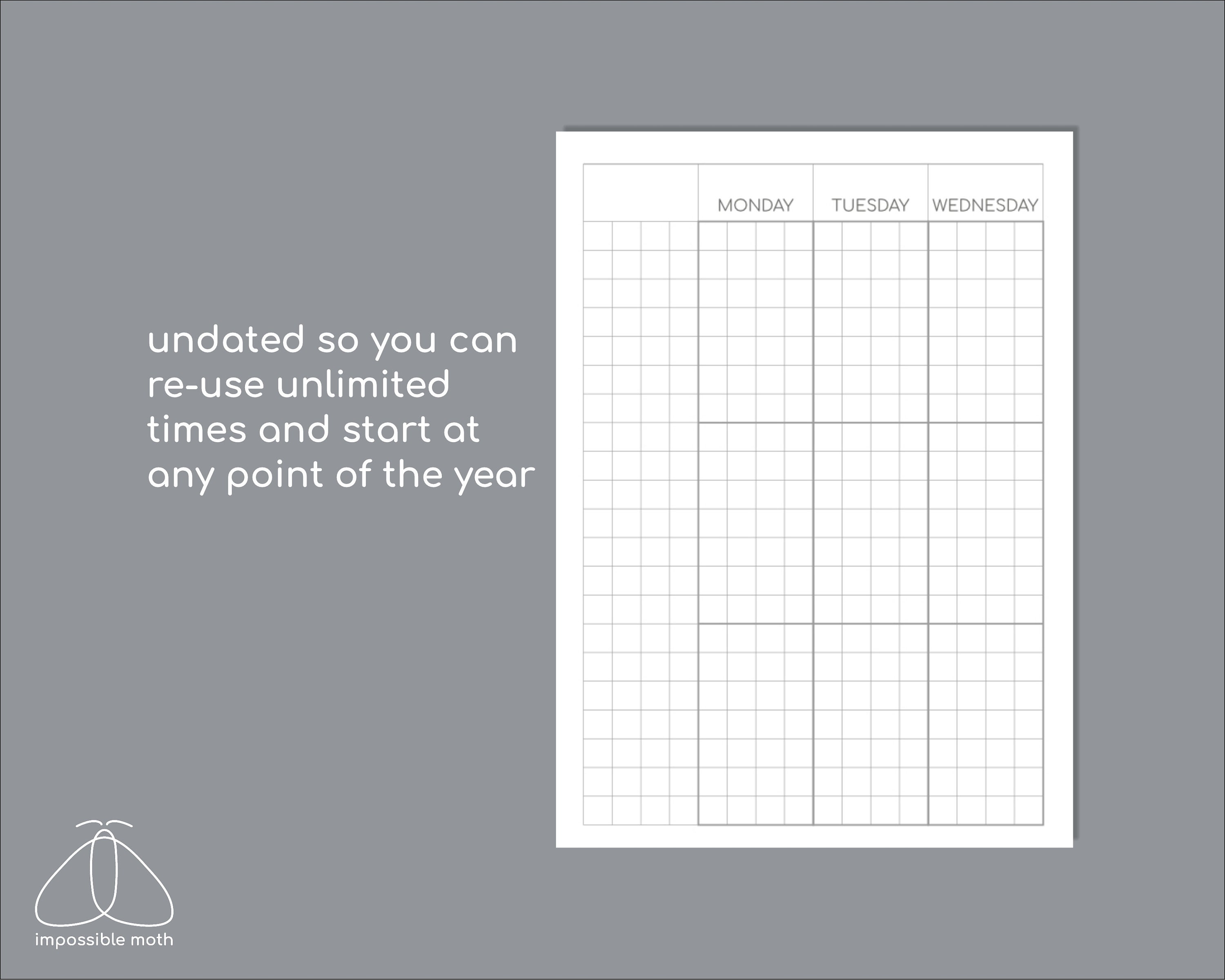 Undated Weekly Planner, Printable Passport Size Inserts for Travellers ...