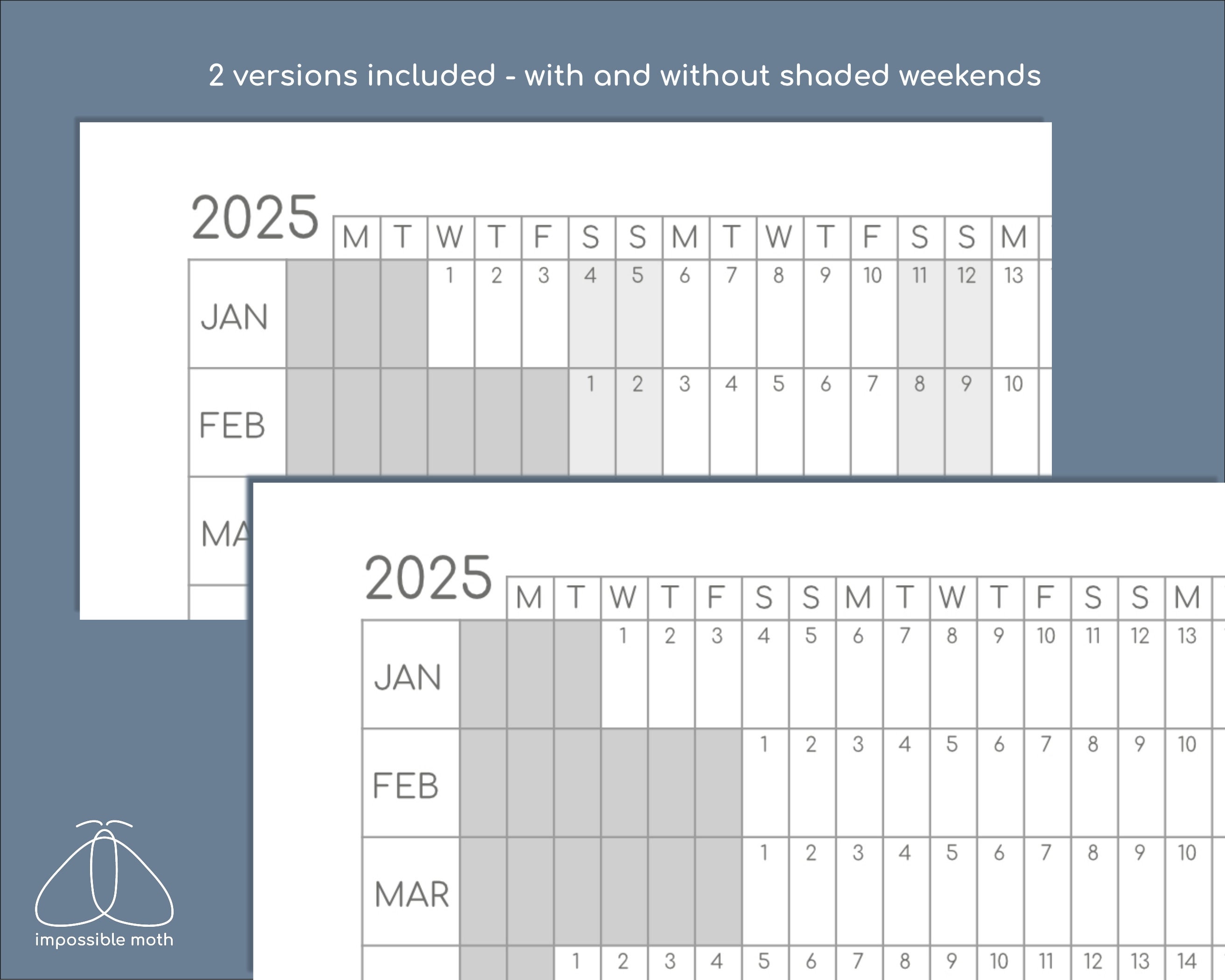 2025 Yearly Planner Printable, Year Overview Tracker on One Page, Print ...