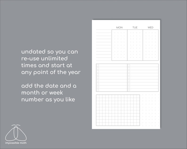 Undated Weekly Planner Pdf, Printable B6 Slim Insert for Travelers ...