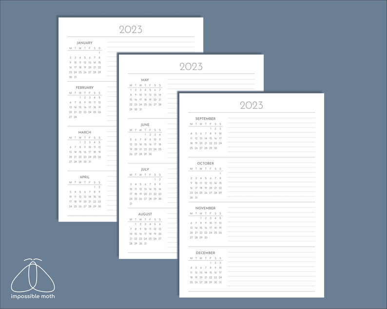 2023 Future Log Printable Calendar PDF Etsy UK