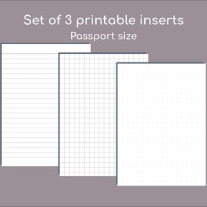 3 printable refills for Passport size TN (5mm dot, square grid and ruled)