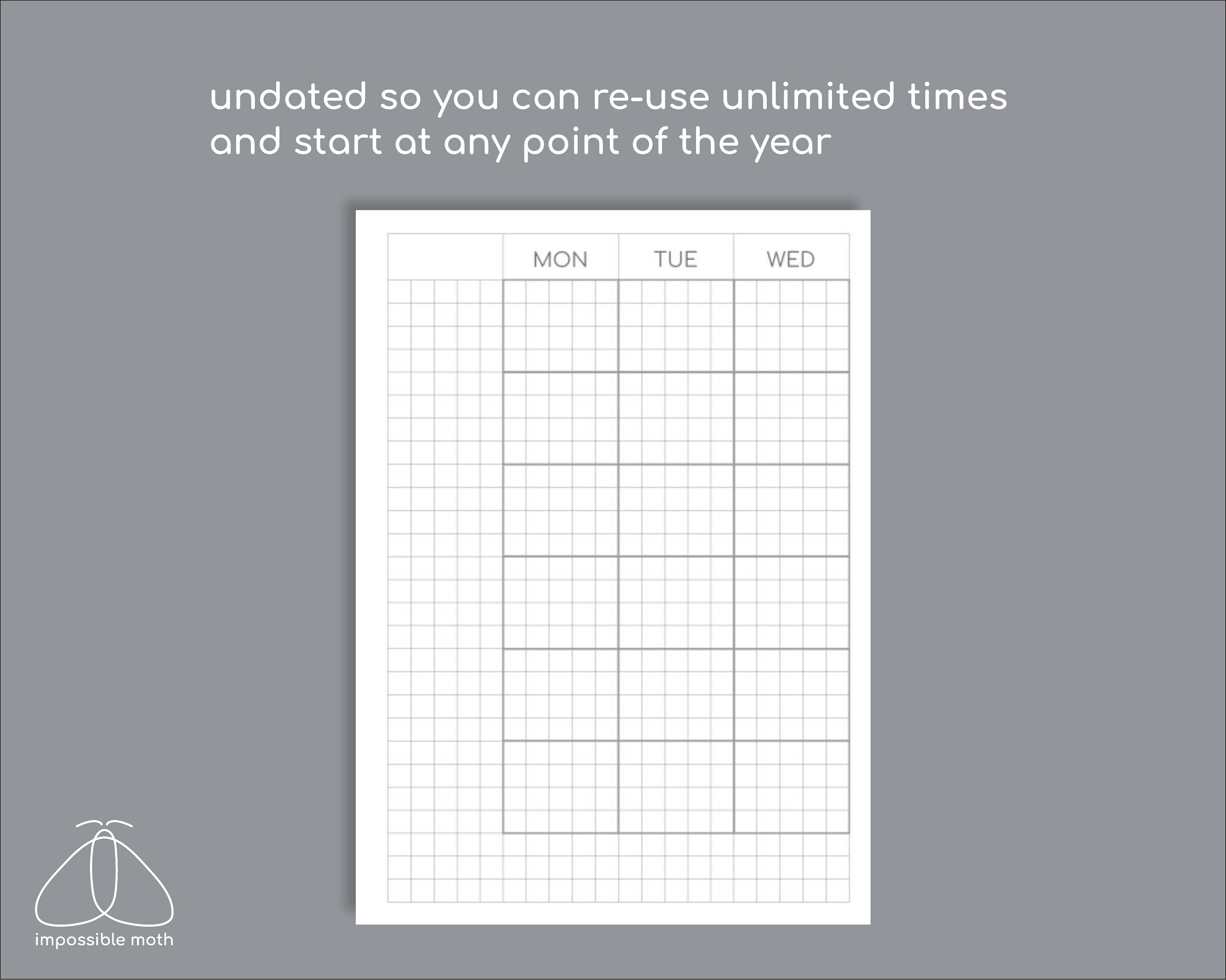 Undated Monthly Planner Printable Passport TN Size Insert - Etsy