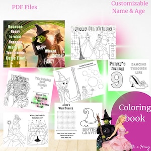 Wicked - Personalized Coloring Books - Kids Birthday- GIRL/BOY Birthday - Party Favor Coloring Book