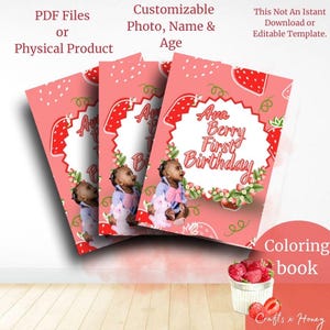 Berry 1st Birthday - Personalized Coloring Books - Kids Birthday- GIRL/BOY Birthday - Party Favor Coloring Book