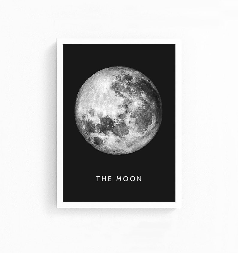 Moon Print Full Moon Poster Printable La Luna Print Home | Etsy
