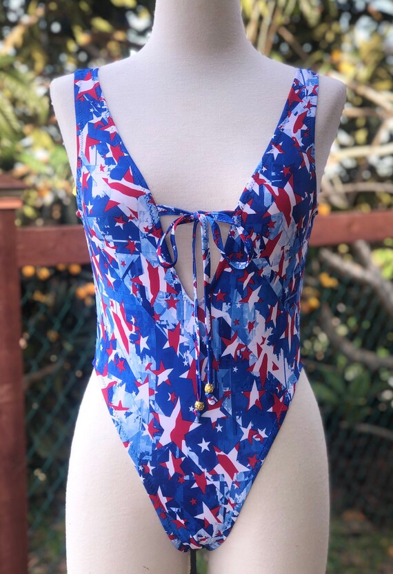 red white and blue bodysuit