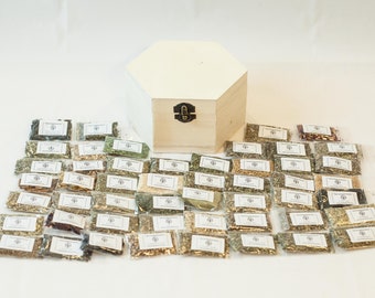 Chest of 50 Herb Sachets - Witchcraft Kit , Spell Kit, Starter Kit, Beginners, Solitary, Hedge, Wicca, Casting, Baby Witch, Apothecary Set