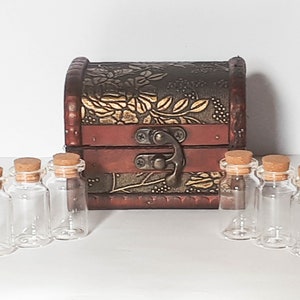 Chest of 6 x 7ml Empty Bottles - Witchcraft Kit , Spell Kit, Starter Kit, Beginners Kit, Solitary, Hedge, Wicca, Casting, Baby Witch