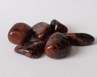 6 Mahogany Obsidian Tumblestones 20 - 30mm - Witchcraft Kit , Spell Kit, Starter Kit, Beginners Kit, Solitary, Wicca, Casting, Baby Witch