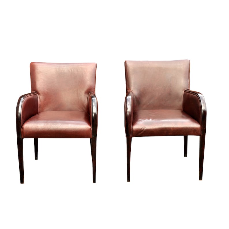 Pair Of Leather Club Chairs 1970s