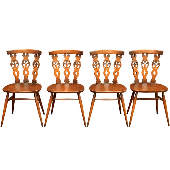 Ercol Old Colonial Windsor Dining Chair Model 375 Set Of 4 Etsy
