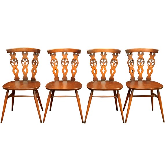 Ercol Old Colonial Windsor Dining Chair Model 375 Set Of 4 Etsy