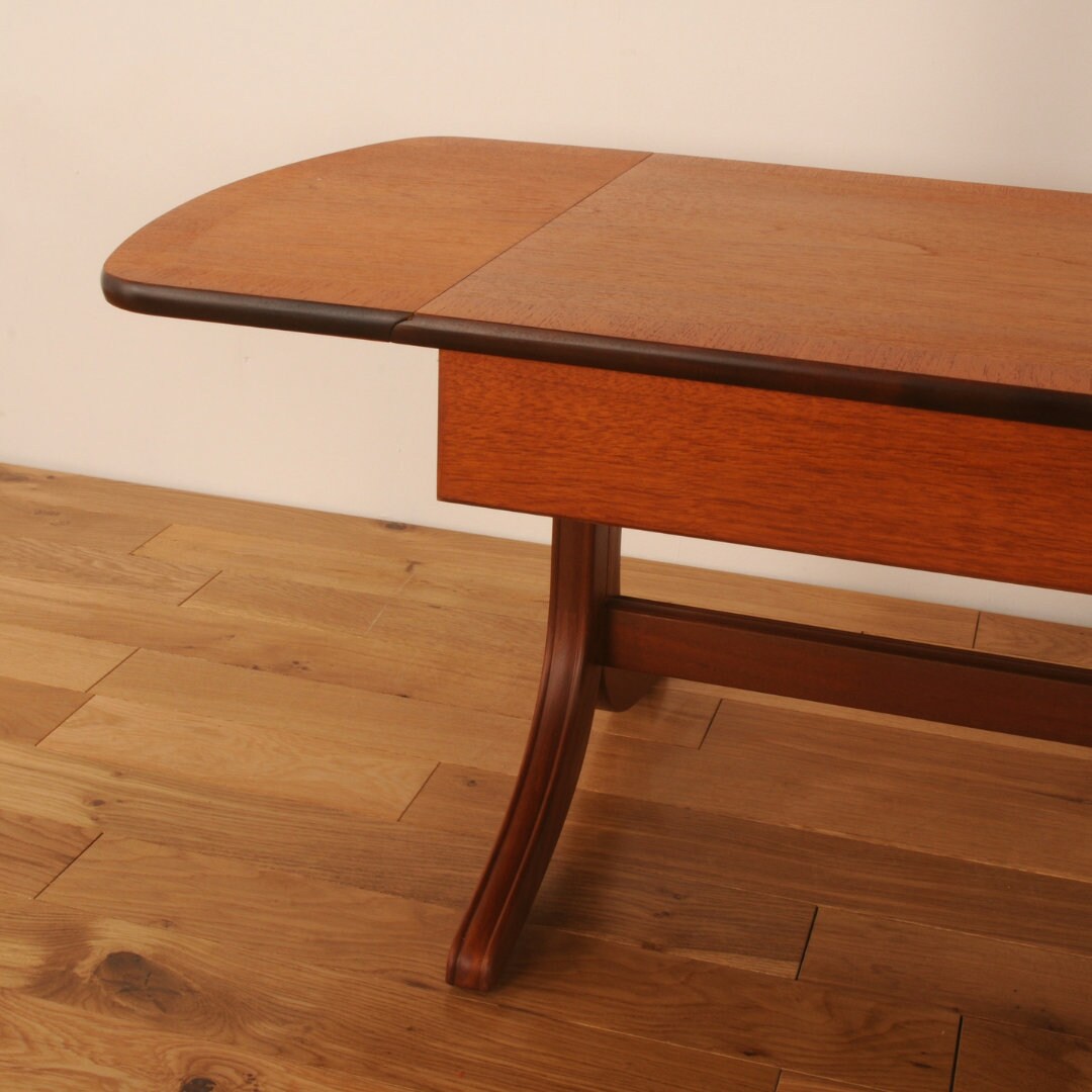 Mid Century Nathan Drop Leaf Teak Long Coffee Table 1970s Etsy