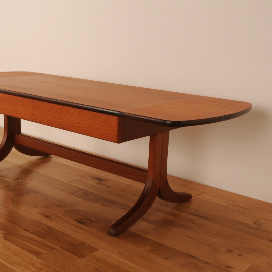 Mid Century Nathan Drop Leaf Teak Long Coffee Table 1970s Etsy