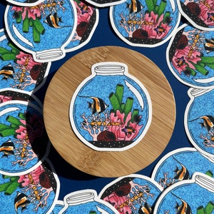 Vinyl Tropical Fish Coral Reef Bowl Sticker