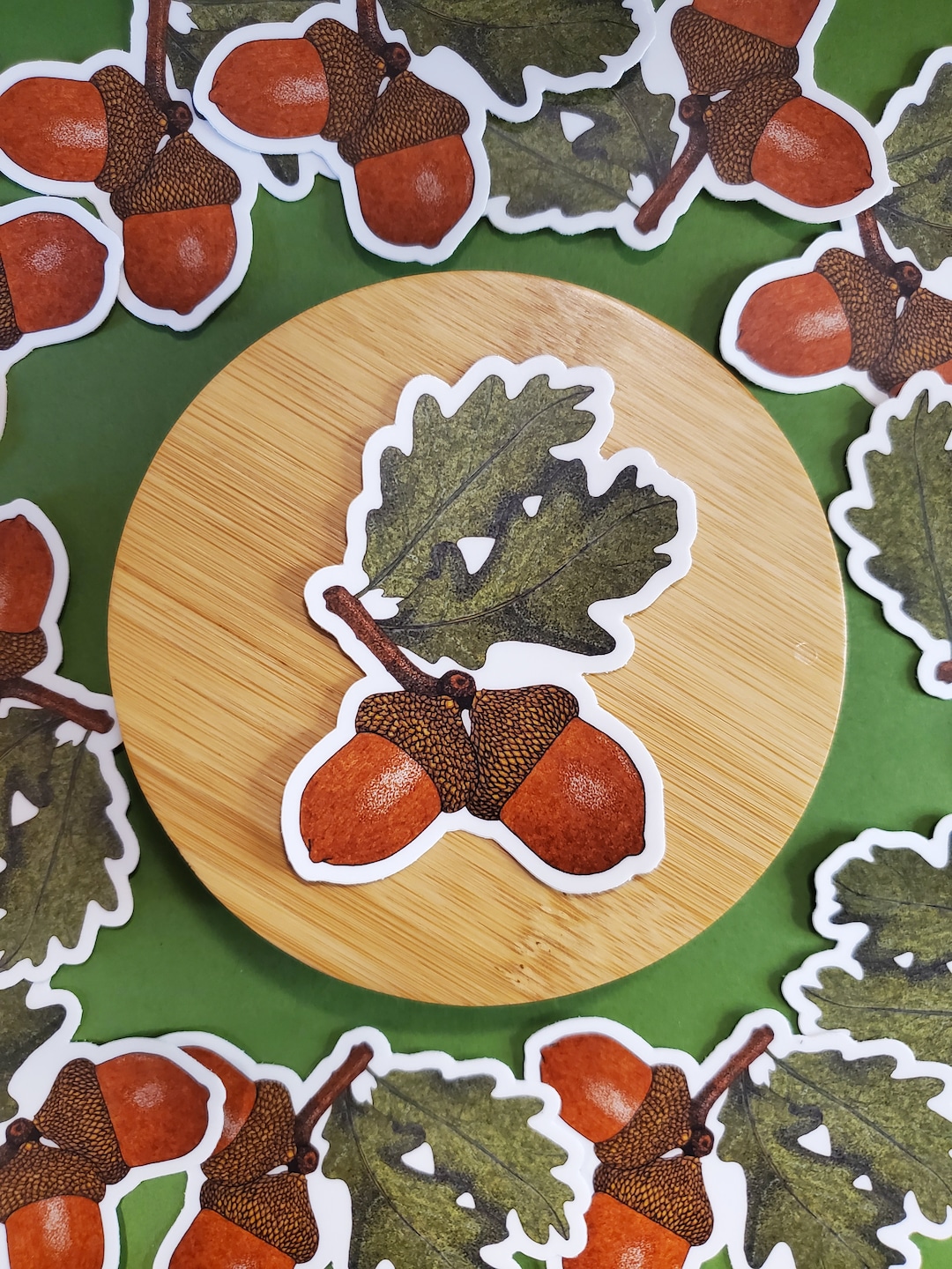 Vinyl Acorn With Oak Leaves Sticker - Etsy