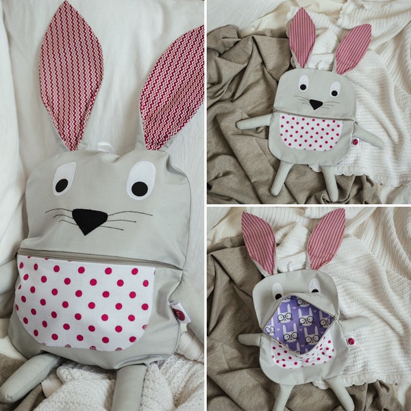 Pajamas keeper, rabbit pillow, pajamas eater, pyjamas organizer, pyjamas, gift for kids, monster pillow, pijamas bag, pajama case