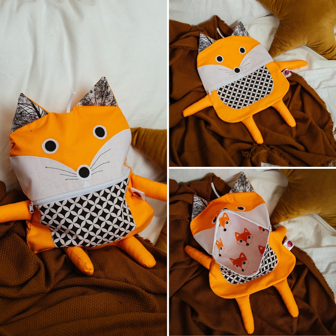 Pajamas Keeper, Fox Pillow, Pajamas Eater, Pyjamas Organizer, Pyjamas