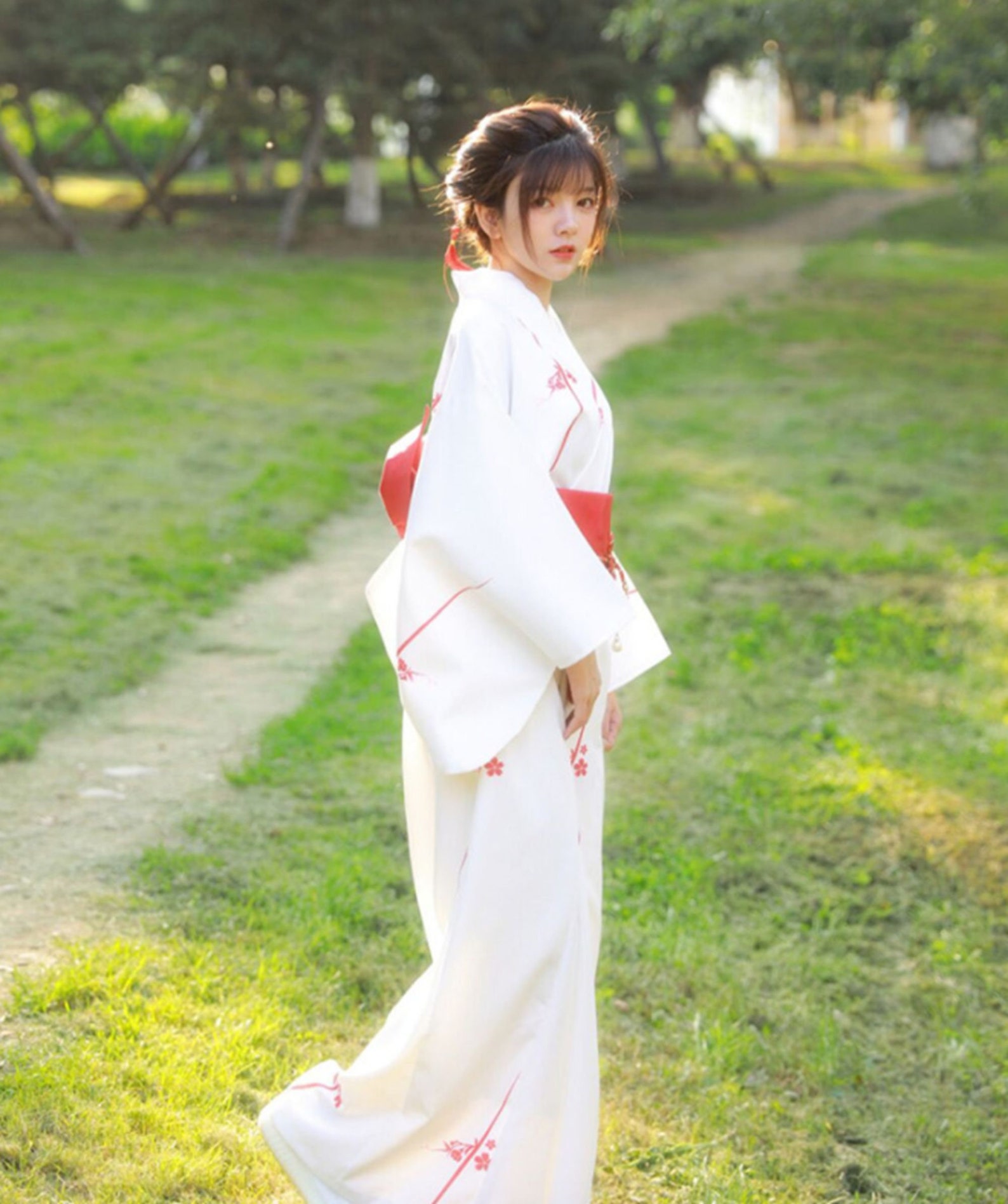 white-kimono-japanese-kimono-kimono-dress-bow-kimono-robe-etsy