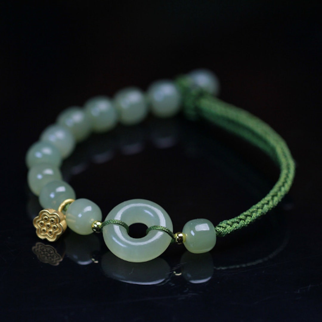 Jade Rope Chinese Bracelet Statement Bracelet Couple - Etsy