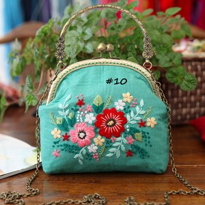 Floral Embroidery Cross-body Pouch Kit, Craft Kit for Beginners, DIY ...