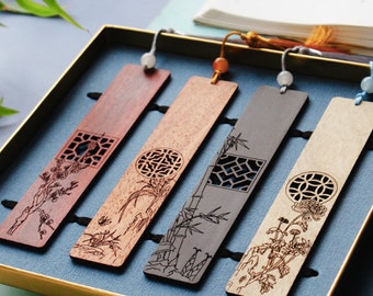 China Factory Rectangle Handmade Natural Wooden Bookmarks with