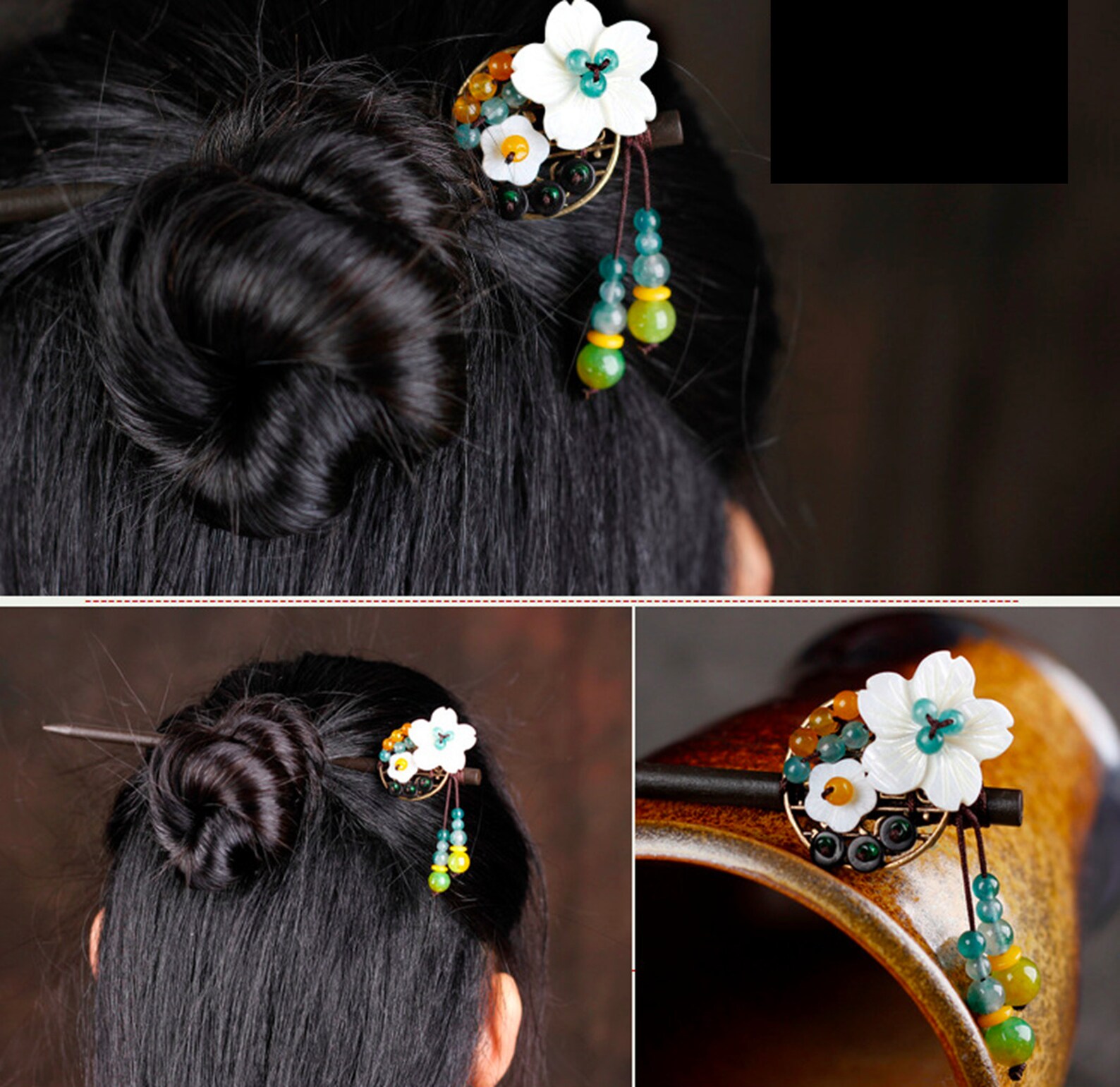 Flower Cherry Blossom Japanese Hair Pin Hair Stick Butterfly Etsy