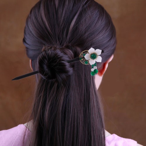 2PCS Flower Blossom Chinese Hair Pin With Tassels Hair Stick - Etsy