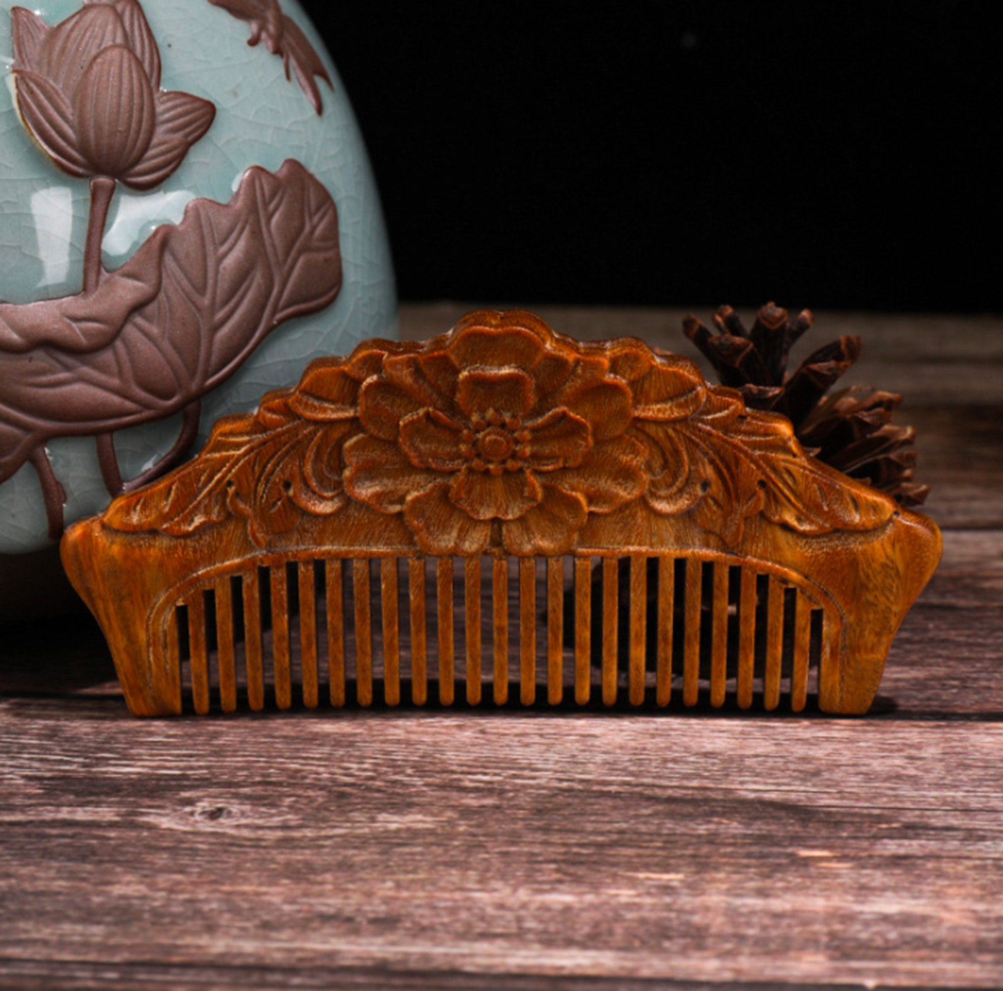 Handcrafted Hair Comb Chinese Hair Comb Ebony Hair Comb Wooden Etsy