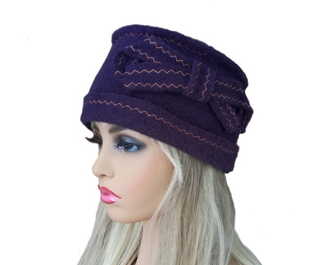 Felt Winter Hat Womans Wool Hat Felted Wool Hat Blue Winter Etsy