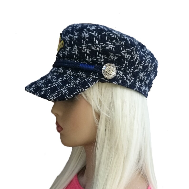 Womens winter cap Captain women/'s cap Trendy visor hat Blue visor cap women Winter cap hat Newsboy womens hat Newsboy cap women