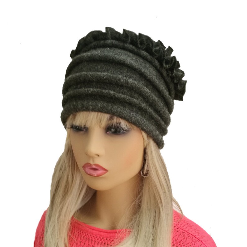 Felted Wool Hat Womens Felt Hat Felt Winter Hat Gray Wool Etsy